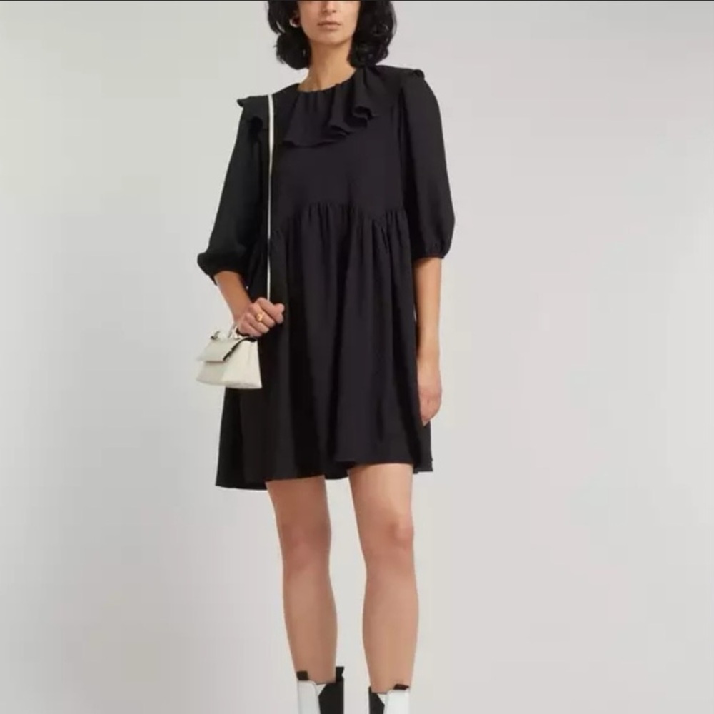ALIGNE Graceen Frill-Collar Viscose-Blend Mini Dress